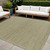 5' Green And Gold Square Abstract Indoor Outdoor Area Rug
