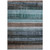 3' X 5' Teal Blue And Brown Striped Washable Indoor Outdoor Area Rug