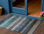 3' X 5' Teal Blue And Brown Striped Washable Indoor Outdoor Area Rug
