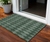 3' X 5' Olive Green And Charcoal Geometric Washable Indoor Outdoor Area Rug