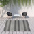8' X 10' Blue and Gray Striped Stain Resistant Indoor Outdoor Area Rug - Blue, Gray