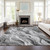 5' X 8' Gray Charcoal And Ivory Abstract Washable Indoor Outdoor Area Rug - Gray, Charcoal, Ivory
