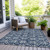 3' X 5' Navy Blue And Ivory Floral Washable Indoor Outdoor Area Rug Transitional Style - Navy Blue, Ivory Color