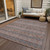 5' X 8' Orange Copper And Gray Floral Medallion Washable Indoor Outdoor Area Rug