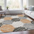 3' X 5' Copper Ivory And Gray Geometric Washable Indoor Outdoor Area Rug