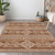 5' X 8' Orange And Ivory Southwestern Washable Indoor Outdoor Area Rug