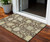 3' X 5' Chocolate And Beige Floral Washable Indoor Outdoor Area Rug