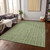 3' X 5' Green Ivory And Gray Striped Washable Indoor Outdoor Area Rug