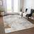 5' X 8' Beige Gray And Khaki Abstract Washable Indoor Outdoor Area Rug
