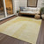 3' X 5' Gold Ivory And Yellow Geometric Washable Indoor Outdoor Area Rug