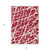 5' X 8' Red and White Abstract Washable Non Skid Indoor Outdoor Area Rug