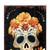 72" Black Gold And Orange Solid Wood Bienvenidos Skull Porch Sign