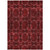 5' X 8' Burgundy and Black Floral Medallion Washable Non Skid Indoor Outdoor Area Rug