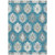 3' X 5' Teal Blue Ivory And Gray Southwestern Washable Indoor Outdoor Area Rug