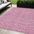 5' X 8' Blush And Ivory Floral Washable Indoor Outdoor Area Rug
