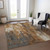 5' X 8' Rust Gray And Ivory Abstract Washable Indoor Outdoor Area Rug