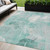 5' X 8' Teal Blue And Ivory Floral Washable Indoor Outdoor Area Rug - Teal Blue, Ivory