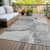 5' X 8' Gray Silver And Charcoal Floral Washable Indoor Outdoor Area Rug - 608219031657
