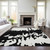 5' X 8' Black And Ivory Abstract Washable Indoor Outdoor Area Rug Transitional Style - Black, Ivory Color