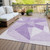 3' X 5' Lilac And Purple Geometric Washable Indoor Outdoor Area Rug