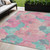 5' X 8' Pink And Mauve Floral Washable Indoor Outdoor Area Rug