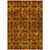 3' X 5' Orange and Rust Floral Medallion Washable Non Skid Indoor Outdoor Area Rug