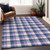 5' X 8' Navy Blue Purple And Beige Plaid Washable Indoor Outdoor Area Rug