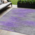 5' X 8' Purple Gray And Charcoal Abstract Washable Indoor Outdoor Area Rug - Purple, Gray, Charcoal