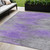 5' X 8' Purple Gray And Charcoal Abstract Washable Indoor Outdoor Area Rug