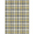 5' X 8' Gray Yellow and White Plaid Washable Non Skid Indoor Outdoor Area Rug