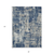 3' X 5' Navy Blue Gray And Ivory Abstract Washable Indoor Outdoor Area Rug