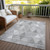 5' X 8' Gray Silver And Ivory Geometric Washable Indoor Outdoor Area Rug Transitional Style - Gray, Silver, Ivory Color