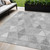 5' X 8' Gray Silver And Ivory Geometric Washable Indoor Outdoor Area Rug Transitional Style - Gray, Silver, Ivory Color