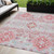 5' X 8' Blush Sky Blue And Brown Oriental Washable Indoor Outdoor Area Rug