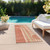 2' X 8' Salmon Abstract Washable Indoor Outdoor Runner Rug