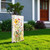 30" Green Pink White And Yellow Solid Wood Floral Bouquet Garden Stake