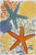 5' X 8' Blue Yellow And Orange Starfish Indoor Outdoor Area Rug