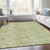 Green Floral Washable Indoor Outdoor Area Rug