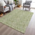 Green Floral Washable Indoor Outdoor Area Rug