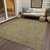 5' X 8' Orange Blue And Green Floral Washable Indoor Outdoor Area Rug