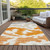 3' X 5' Orange Beige And Ivory Abstract Washable Indoor Outdoor Area Rug