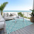 3' X 5' Teal Blue And Ivory Geometric Washable Indoor Outdoor Area Rug