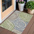 3' X 5' Beige Taupe And Green Abstract Washable Indoor Outdoor Area Rug