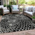 3' X 5' Black And Ivory Geometric Washable Indoor Outdoor Area Rug Transitional Style - Black, Ivory Color