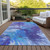 3' X 5' Purple And Navy Blue Abstract Washable Indoor Outdoor Area Rug - 608219393359