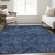 5' X 8' Navy Blue And Denim Blue Floral Washable Indoor Outdoor Area Rug - 608219177195