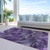 3' X 5' Purple Lavender And Gray Abstract Washable Indoor Outdoor Area Rug - Purple, Lavender, Gray