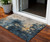 3' X 5' Blue Gray And Gold Abstract Washable Indoor Outdoor Area Rug - Blue, Gray, Gold