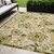5' X 8' Ivory Green And Yellow Floral Indoor Outdoor Area Rug