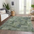 5' X 8' Green And Mint Green Geometric Washable Indoor Outdoor Area Rug